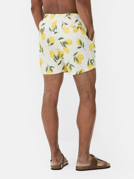 Lemon Drawstring Swim Shorts