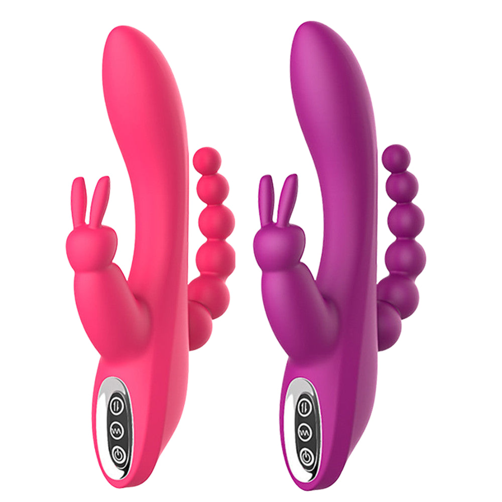 3 in 1 G-Spot Rabbit Dildo Vibrator