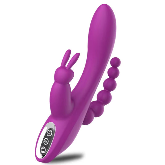 3 in 1 G-Spot Rabbit Dildo Vibrator