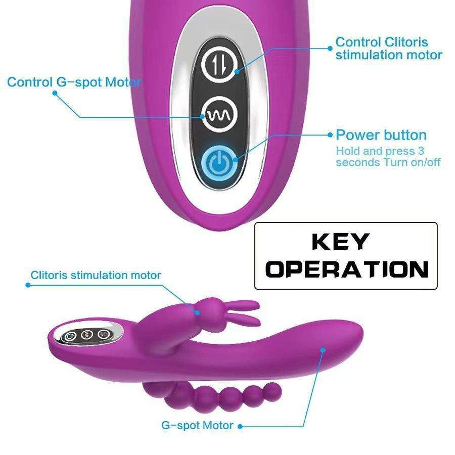 3 in 1 G-Spot Rabbit Dildo Vibrator