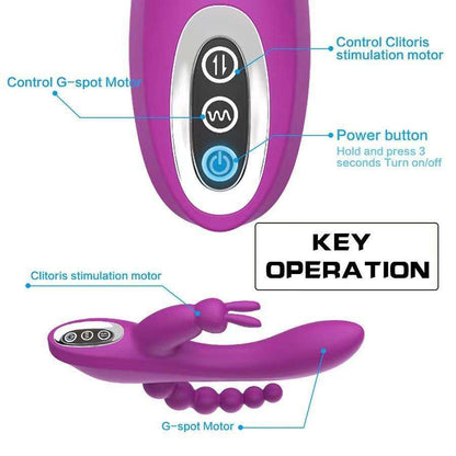 3 in 1 G-Spot Rabbit Dildo Vibrator